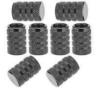 Savita 8 Tapas de Vástago de Válvula de Neumático, Tapa de Válvula de Neumático de Aluminio con Anillo de Goma para Coches, SUV, Bicicletas, Camiones, Motocicletas (Gris)