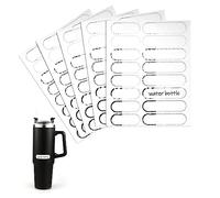 SAVITA 80 Etiquetas Impermeables, 2 Tamaños Etiquetas Adhesivas Personalizadas para Botellas de Agua Pegatinas de Nombre Etiquetas para Botellas de Agua y Contenedores, Sin Residuos (Línea de Trazo)