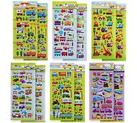 SAVITA Adhesivos 3D para niños pequeños, 400+ carros y carros Adhesivos hinchadas Que Incluyen Autos, Trenes, Aviones, Camiones de Bomberos, helicópteros, Motocicletas, Naves espaciales y más