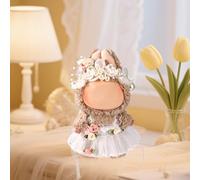 SAVITA Conjunto Ropa para Muñecas Peluche 17cm, Traje Vestido Hada Princesa Jardín Boda con Elegante Tocado Perlas ala Mariposa y Accesorios Clip Floral Regalos para Disfrazarse (sin Muñeca)