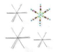 SAVITA D27025-30 piezas de alambre de metal de copo de nieve, 3.7 pulgadas, 4.5 pulgadas y 6 pulgadas, adornos de cuentas de copo de nieve para manualidades de invierno, manualidades, decoración de