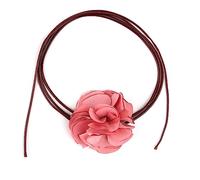 SAVITA Gargantilla Flores Vintage, Collar de Flores Boho Collar de Rosa de Tela Ajustable para Mujeres Niñas Novia Boda Fiesta Cumpleaños (Rosa Canela)