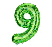 SAVITA Globo Pixel Verde, 103cm Gigante Globos de Aluminio con Números Para Niños y Niñas Cumpleaños Aniversarios Juegos Decoración de Fiestas Artículos (Número 9)