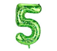SAVITA Globo Pixel Verde, 103cm Gigante Globos de Aluminio con Números Para Niños y Niñas Cumpleaños Aniversarios Juegos Decoración de Fiestas Artículos (Número 5)