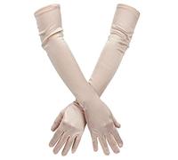 SAVITA Guantes Largos para Mujeres Satín Gloves Codo Vintage para Cena Fiesta Disfraz Accesorios, Actuación de Opera