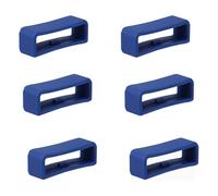 SAVITA - Juego de 6 hebillas de soporte de correa de reloj de silicona para reloj inteligente, Azul oscuro, 20mm, Minimalista