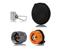 Savita Juego de Adaptador de Gas Butano, 2 Piezas Convertidores de Depósito de Butano 1 Pieza Adaptador de Butano a Camping Gas con Caja de Almacenamiento para Hornillo de Camping Picnic