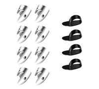 SAVITA Juego de Púas de Pulgar Ajustables, Incluye 8 Piezas Acero Inoxidable Plateado Púas de Dedos + 4 Piezas Guitarra Pick Plástico para Varios Instrumentos de Cuerda Guitarra Banjo Arpa Bajo