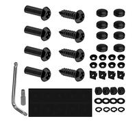 SAVITA Juego de Tornillos para Placa de Matrícula, Sujetadores de Seguridad con Tornillos M6 para Placa de Matrícula Surtido Fijo de Acero Inoxidable Antirrobo Tornillos Tapas (Negro)