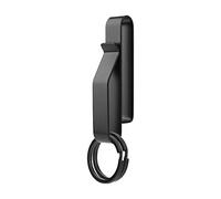 SAVITA Llavero de cinturón resistente con 2 llaveros de metal, llavero táctico de acero inoxidable negro para hombres para cinturones de 1.5 a 2.25 pulgadas de ancho para agencias de policía y