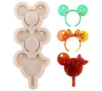 SAVITA Molde de Silicona para Llavero con Forma de Lazo de Cabeza de Ratón con Orificio para Hacer Bricolaje con Pudín de Helado, Cupcakes de Chocolate, Decoración de Postres (Blanco)