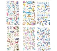 SAVITA Pegatinas 3D para Nios, Más 300 Hinchadas, 6 Hojas Diferentes, Epoxi álbumes de Recortes, Incluidos Gatos, Delfines, Unicornio