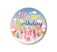 SAVITA Pin de Dibujos Animados Es Mi Cumpleaños, 5,8cm Princesa Pin Feliz Cumpleaños Insignia para Mujeres y Niñas Decoración de Fiestas
