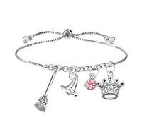 SAVITA Pulsera Musical Ajustable, Regalo Musical Accesorios Inspirados en Brujas Pulseras con Dijes de Abanico para Mujer Joyería con Temática de Teatro (Piedra Preciosa Rosa)
