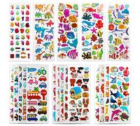 SAVITA Stickers for Kids 500+ Kids & Toddlers Paquete de variedades de Pegatinas hinchadas, Pegatinas 3D hinchadas Que Incluyen Letras, números, Mariposas, Peces, Dinosaurios y más
