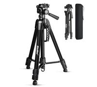 SAVSEC - Trípode de nivel láser ajustable de 47 pulgadas, altura extensible con 2 burbujas, placa de liberación con montaje de tornillo de 1/10.2 cm-20, gancho multifunción, pies antideslizantes