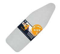 SAVUK Ironing Board Cover and Pad Standard Size 18x49 Inch,Large Extra Wide, Adjustable Elastic Edge Fit, Extra Thick, Heat Reflective, Non Stick Scorch and Stain Resistant (18" X 49", Silver)