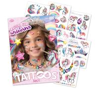 Savvi - 50 Magic Gem Unicorn Temporary Tattoos: Skin-Safe Ink, Great for Birthday Parties, Gifts for Boys and Girls Ages 4-12+, Made in the USA [6 sheets, 50 count]