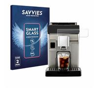 savvies 2 Unidades Protector Pantalla Cristal para DeLonghi Eletta Explore 9H Película, Lámina de Vidrio, Transparente, sin Burbujas, Antiarañazos
