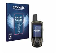 savvies 3 Unidades Protector Pantalla Cristal para Garmin GPSMAP 65s 9H Película, Lámina de Vidrio, Transparente, sin Burbujas, Antiarañazos