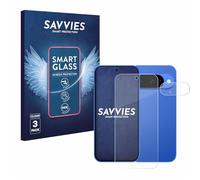savvies 3 Unidades Protector Pantalla Cristal para Google Pixel 10 (Frontal+Cámara) 9H Película, Lámina de Vidrio, Transparente, sin Burbujas, Antiarañazos
