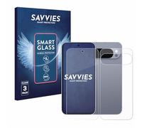 savvies 3 Unidades Protector Pantalla Cristal para Google Pixel 10 Pro XL (Frontal+Trasero) 9H Película, Lámina de Vidrio, Transparente, sin Burbujas, Antiarañazos