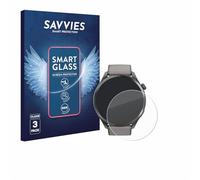 savvies 3 Unidades Protector Pantalla Cristal para Hama Smartwatch 9000 9H Película, Lámina de Vidrio, Transparente, sin Burbujas, Antiarañazos