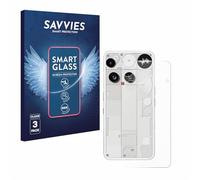 savvies 3 Unidades Protector Pantalla Cristal para Nothing Phone (3) (Trasero) 9H Película, Lámina de Vidrio, Transparente, Antiarañazos
