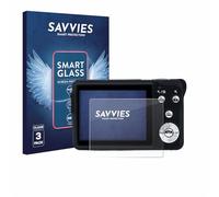 savvies 3 Unidades Protector Pantalla Cristal para Rollei Compactline 880 9H Película, Lámina de Vidrio, Transparente, sin Burbujas, Antiarañazos