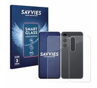 savvies 3 Unidades Protector Pantalla Cristal para Samsung Galaxy S25 FE Enterprise Edition (Frontal+Trasero) 9H Película, Lámina de Vidrio, Transparente, sin Burbujas, Antiarañazos