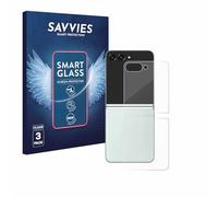 savvies 3 Unidades Protector Pantalla Cristal para Samsung Galaxy Z Flip 5 (Trasero) 9H Película, Lámina de Vidrio, Transparente, sin Burbujas, Antiarañazos
