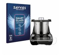 savvies 3 Unidades Protector Pantalla Cristal para SilverCrest Monsieur Cuisine compact 9H Película, Lámina de Vidrio, Transparente, Antiarañazos