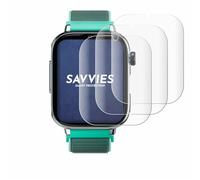 savvies 4 Unidades Full-Screen Protector para SaveFamily SaveWatch Plus 2 Full Cover Protector Pantalla [3d Curvo, Pantalla Completa, Transparente]