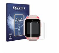 savvies 4 Unidades Full-Screen Protector para TCL Movetime Kids Watch MT46 Full Cover Protector Pantalla [3d Curvo, Pantalla Completa, Transparente]