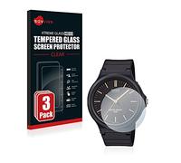 savvies Cristal Templado para Casio Unisex MW-240 | 3 Unidades Transparente Protección Pantalla Made in Germany Dureza 9H Pantalla Vidrio
