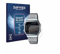 savvies Lámina Cristales para Casio iconic ABL-100WE-1A | 3 Unidades Transparente Protección Pantalla Made in Germany 9H Película Vidrio sin Burbujas Antiarañazos