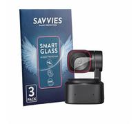 savvies Lámina Cristales para OBSBOT Tiny 2 Lite | 3 Unidades Transparente Protección Pantalla Made in Germany 9H Película Vidrio sin Burbujas Antiarañazos
