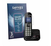 savvies Lámina Cristales para Panasonic KX-TGC460 | 3 Unidades Transparente Protección Pantalla Made in Germany 9H Película Vidrio sin Burbujas Antiarañazos