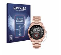 savvies Protector Cristal Templado para Michael Kors Access Bradshaw 2 (3 Unidades) Protector Pantalla Vidrio, Protección 9H, Pelicula Anti-Huellas