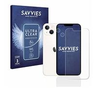 savvies Protector Pantalla para Apple iPhone 13 (Frontal+Cámara) (6 Unidades) Película Ultra Transparente