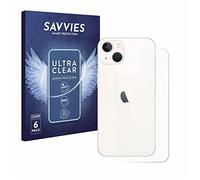 savvies Protector Pantalla para Apple iPhone 13 (Trasero) 6 Unidades - Película Ultra Transparente