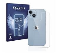 savvies Protector Pantalla para Apple iPhone 14 | (Trasero) 6 Unidades Transparente Protección Pantalla Made in Germany Película Ultra Transparente