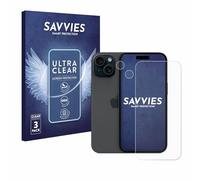 savvies Protector Pantalla para Apple iPhone 15 | (Frontal+Cámara) 6 Unidades Transparente Protección Pantalla Made in Germany Película Ultra Transparente