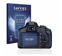 savvies Protector Pantalla para Canon EOS 2000D 6 Unidades - Película Ultra Transparente