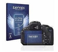 savvies Protector Pantalla para Canon EOS 600D | 6 Unidades Transparente Protección Pantalla Made in Germany Película Ultra Transparente