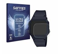 savvies Protector Pantalla para Casio Unisex F-91W (6 Unidades) Película Ultra Transparente