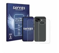 savvies Protector Pantalla para Google Pixel 10a | (Frontal+Trasero) 6 Unidades Transparente Protección Pantalla Made in Germany Película Ultra Transparente
