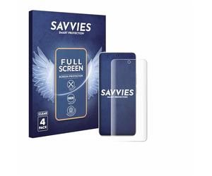 savvies Protector Pantalla para Honor 200 | 4 Unidades Transparente Protección Pantalla Made in Germany 3D Curvo Full Cover Pantalla Completa