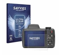 savvies Protector Pantalla para Kodak Pixpro AZ528 | 6 Unidades Transparente Protección Pantalla Made in Germany Película Ultra Transparente