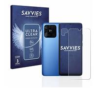 Savvies Protector Pantalla para Xiaomi Redmi 10C | (Frontal+Cámara) 6 Unidades Transparente Protección Pantalla Made in Germany Película Ultra Transparente